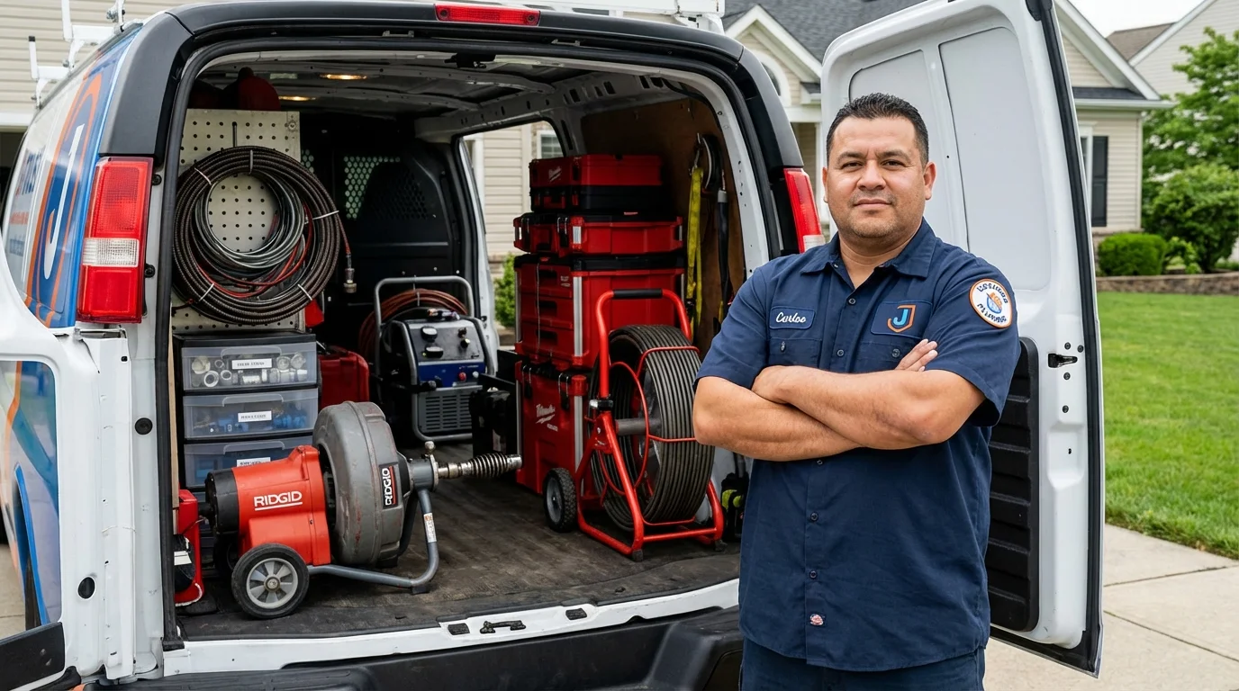 Professional drain cleaning equipment and Johns Plumbing LLC plumber in Comanche