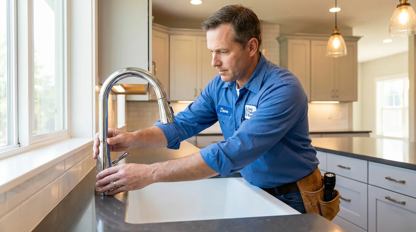 Kitchen faucet installation by Johns Plumbing LLC in Comanche